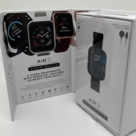 ITOUCH Air 3 Unisex Heart Rate Black Strap Smart Watch 44mm - Picture 3 of 6
